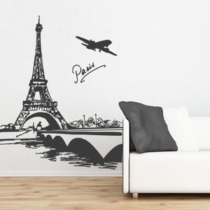 나무자전거 그래픽스티커 [GG] ph012-에펠탑과 세느강 (소형), 나무자전거
