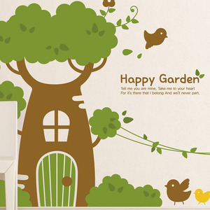 나무자전거  그래픽스티커 [mk] [GSI-043] Happy Garden, 나무자전거