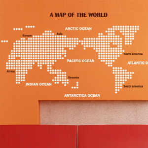 나무자전거  그래픽스티커 [GG] pk014-A MAP OF THE WORLD (Big)_도트패턴, 나무자전거