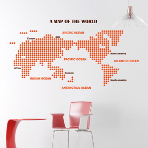 나무자전거  그래픽스티커 [GG] pk015-A MAP OF THE WORLD (Small)_도트패턴, 나무자전거
