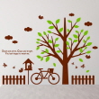 나무자전거 그래픽스티커 [GG] ij130-새들과 나무가 있는 공원풍경, 나무자전거